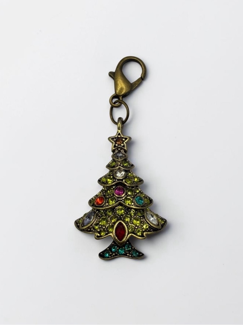 Rare Heidi Daus Unsigned Multicolor Crystal Christmas Tree Charm